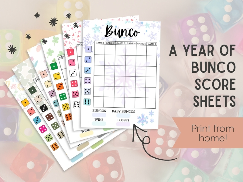 A Year of Bunco Score&nbsp;Sheets
